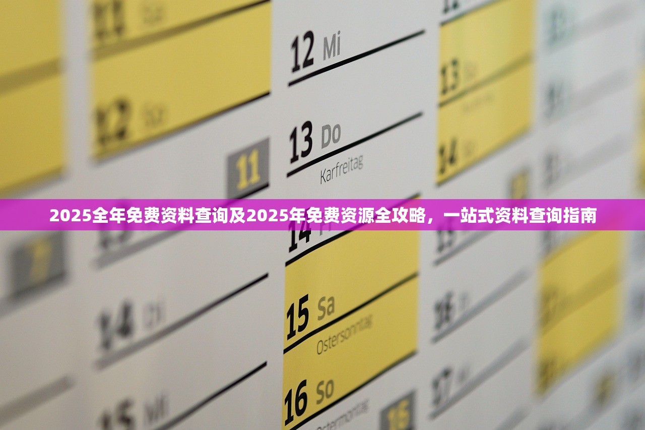 2025全年免费资料查询及2025年免费资源全攻略，一站式资料查询指南